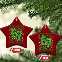 Funny St Patricks Day Ceramic Ornament Six Seven Meme Irish Gag Gift