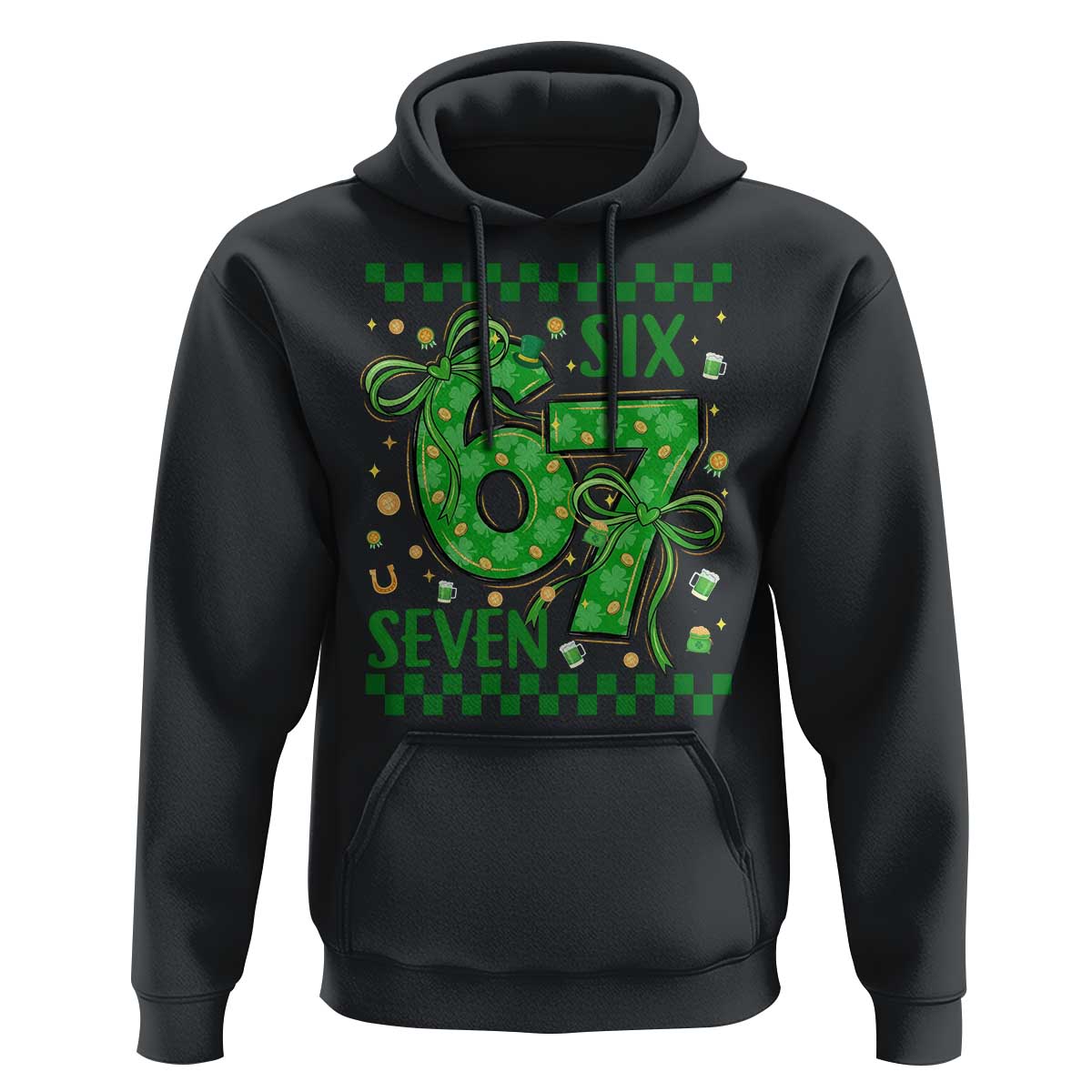 Funny St Patricks Day Hoodie Six Seven Meme Irish Gag Gift