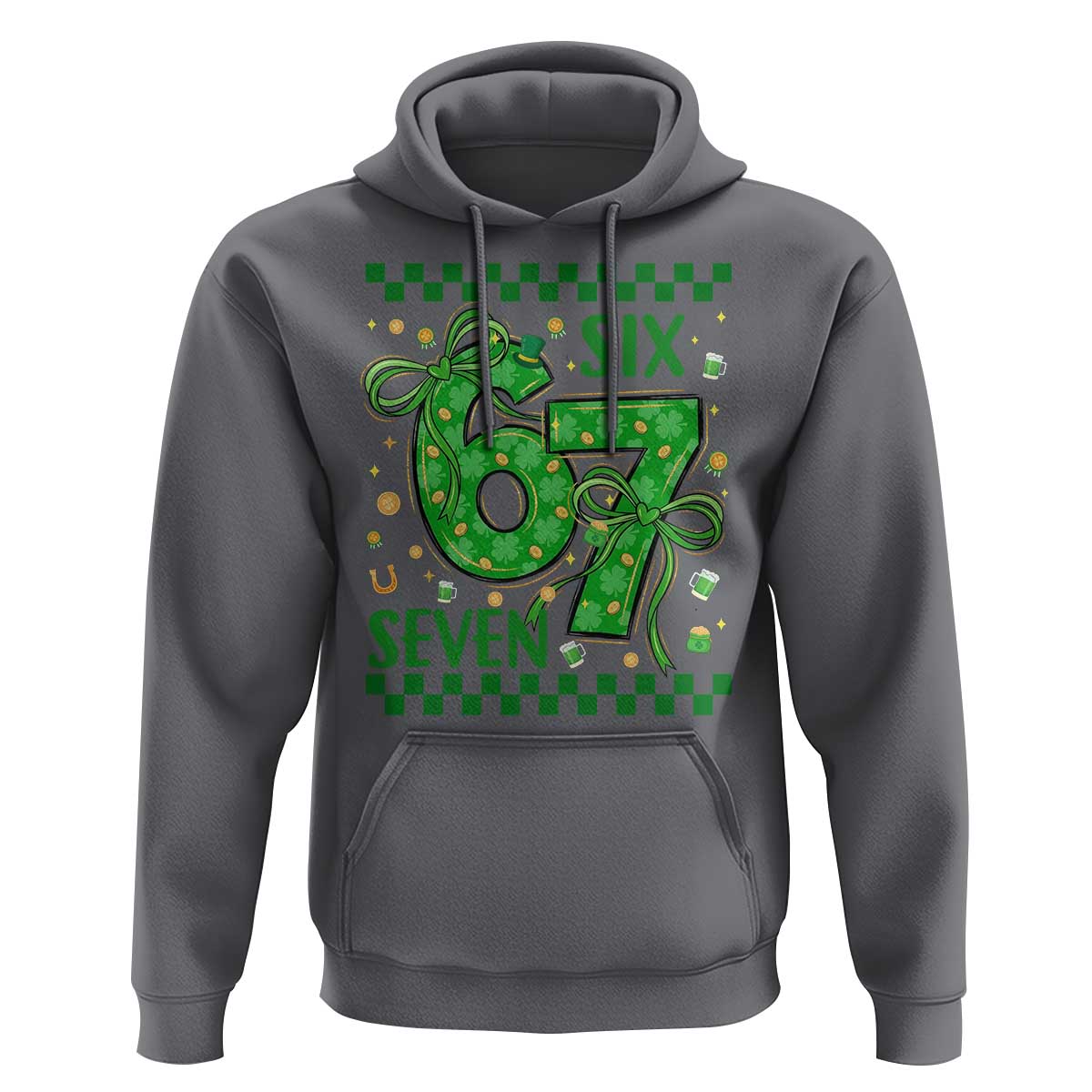 Funny St Patricks Day Hoodie Six Seven Meme Irish Gag Gift