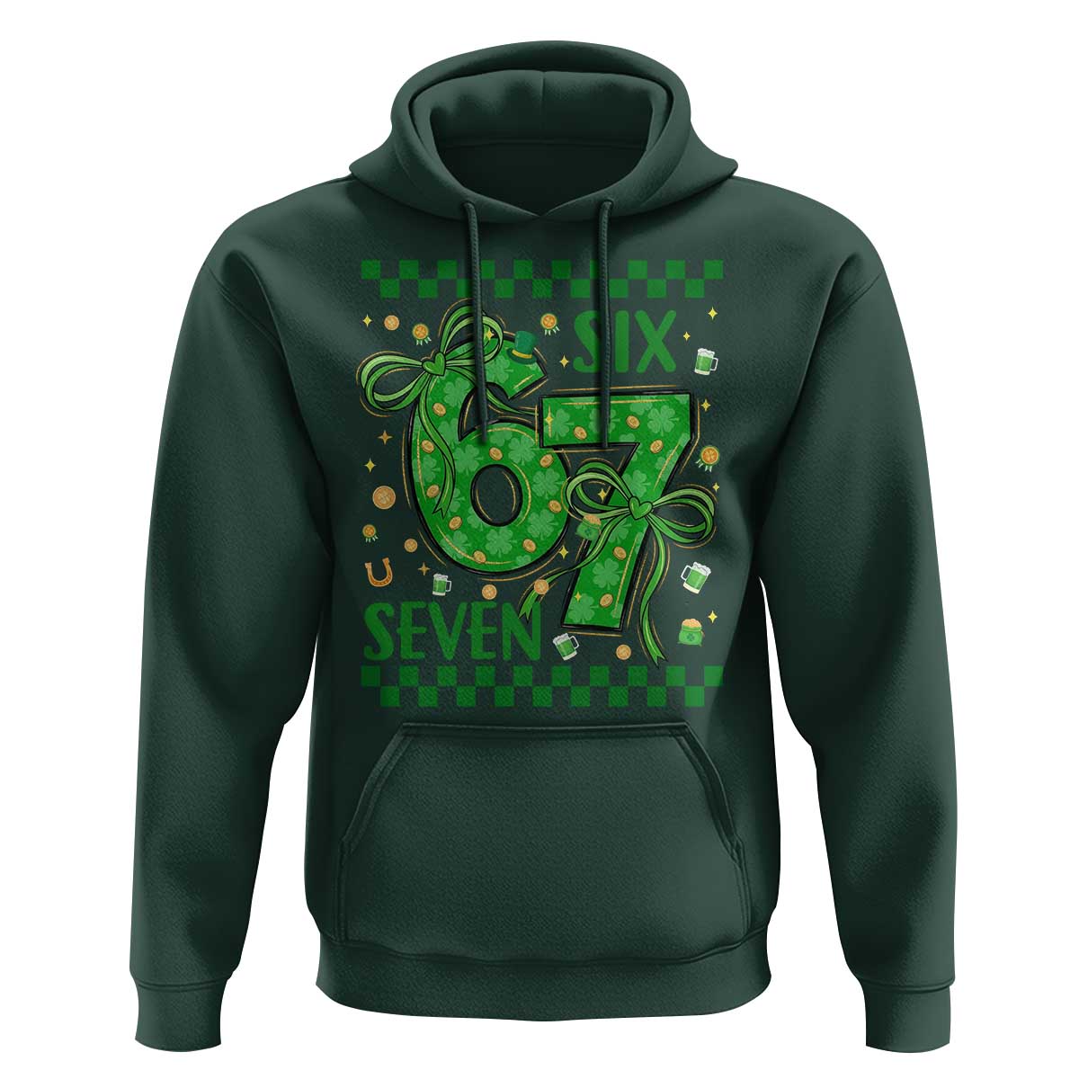 Funny St Patricks Day Hoodie Six Seven Meme Irish Gag Gift