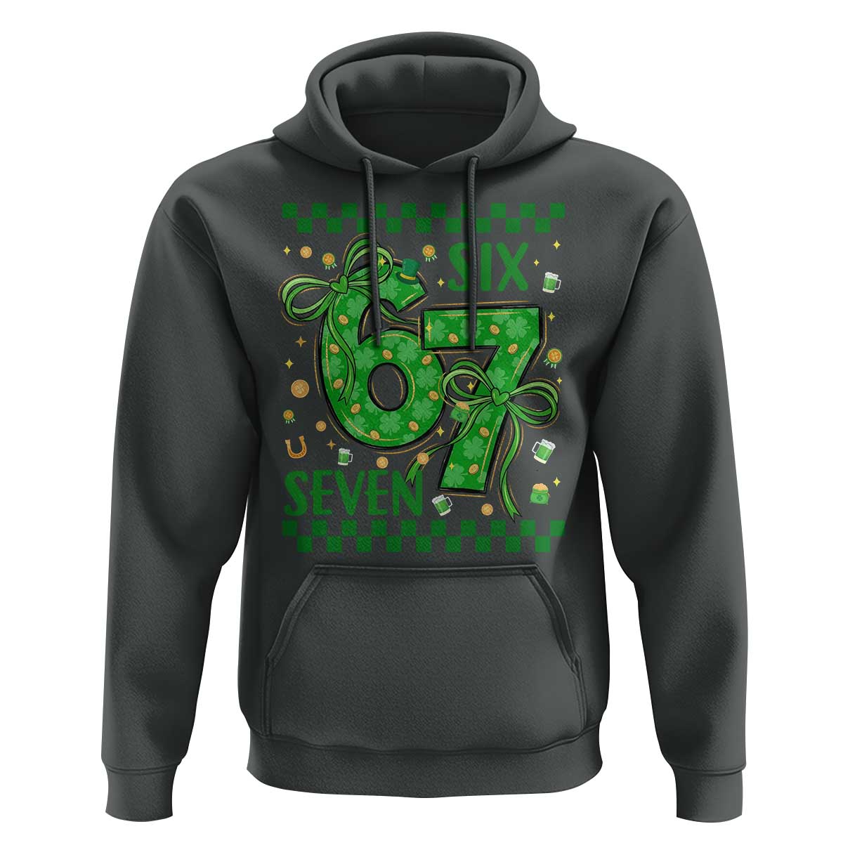 Funny St Patricks Day Hoodie Six Seven Meme Irish Gag Gift