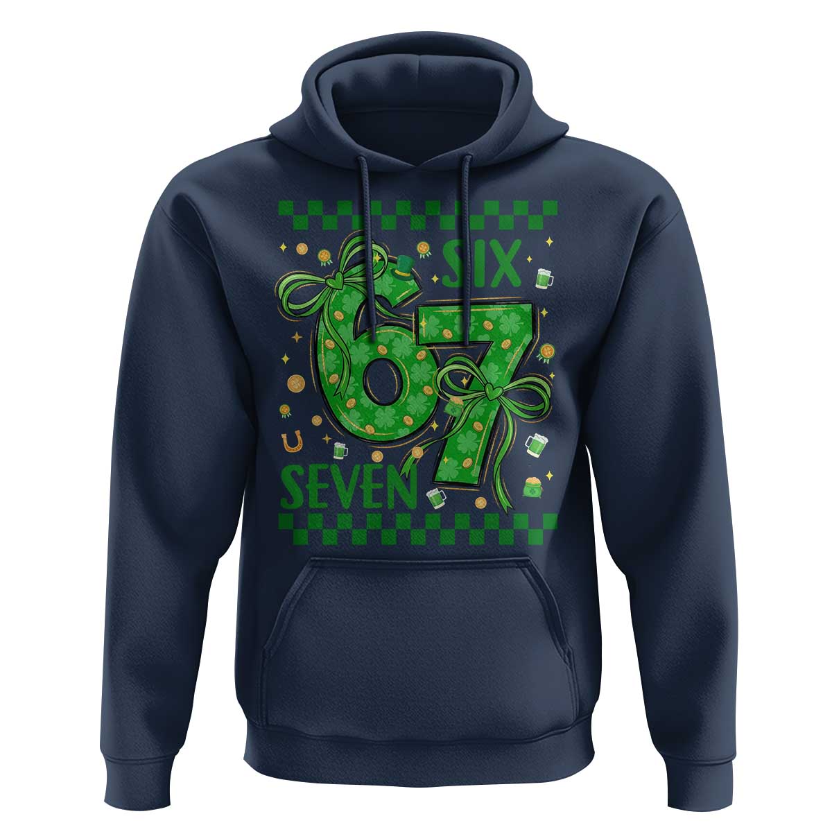 Funny St Patricks Day Hoodie Six Seven Meme Irish Gag Gift