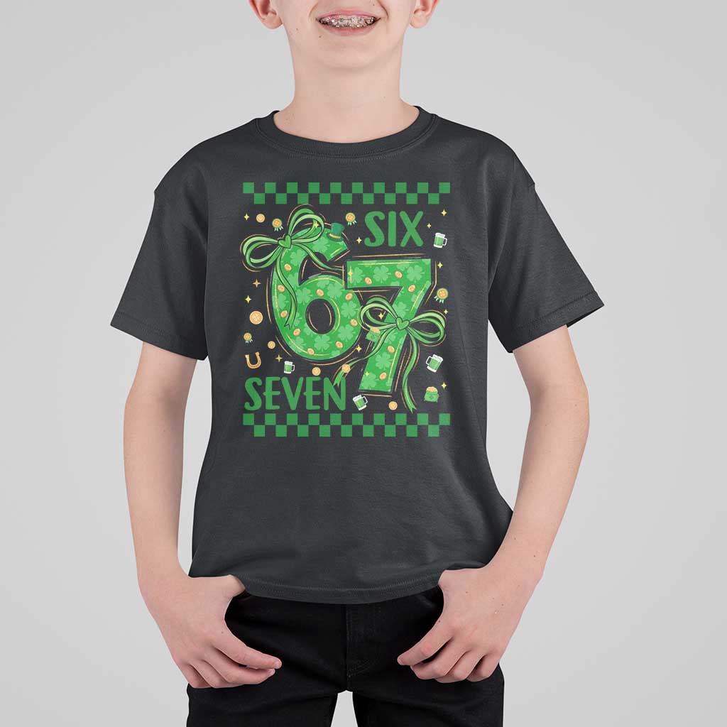 Funny St Patricks Day T Shirt For Kid Six Seven Meme Irish Gag Gift