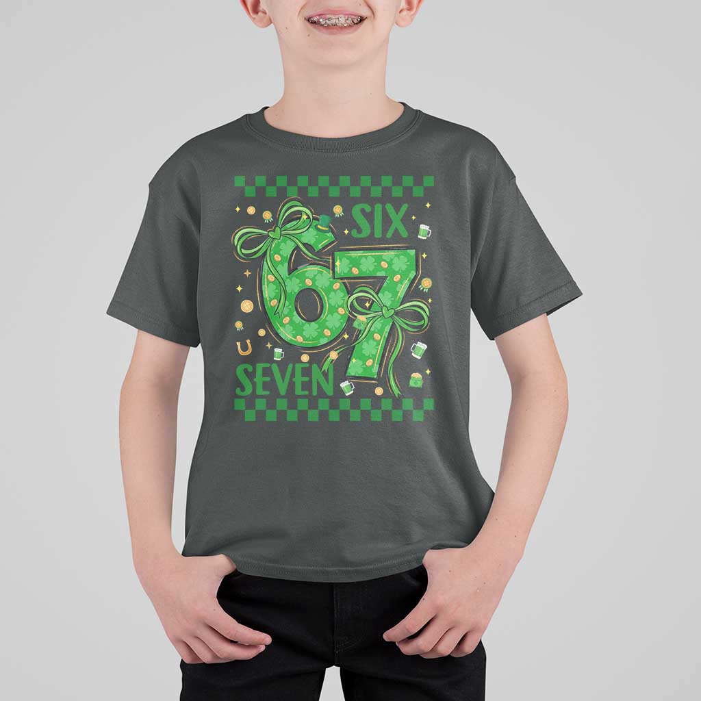 Funny St Patricks Day T Shirt For Kid Six Seven Meme Irish Gag Gift