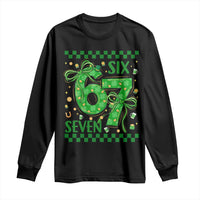 Funny St Patricks Day Long Sleeve Shirt Six Seven Meme Irish Gag Gift
