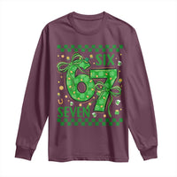 Funny St Patricks Day Long Sleeve Shirt Six Seven Meme Irish Gag Gift