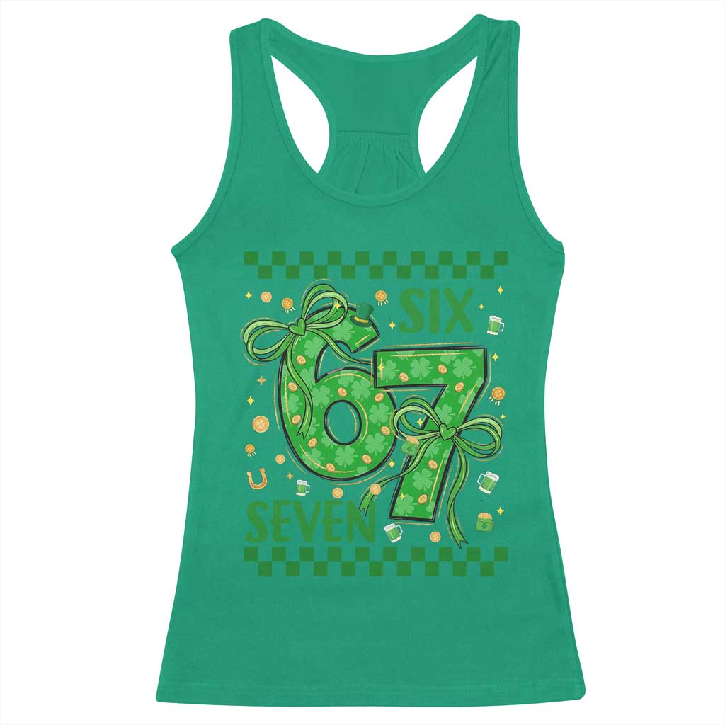 Funny St Patricks Day Racerback Tank Top Six Seven Meme Irish Gag Gift