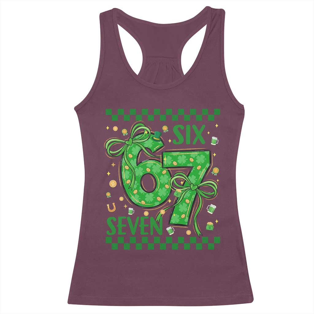 Funny St Patricks Day Racerback Tank Top Six Seven Meme Irish Gag Gift