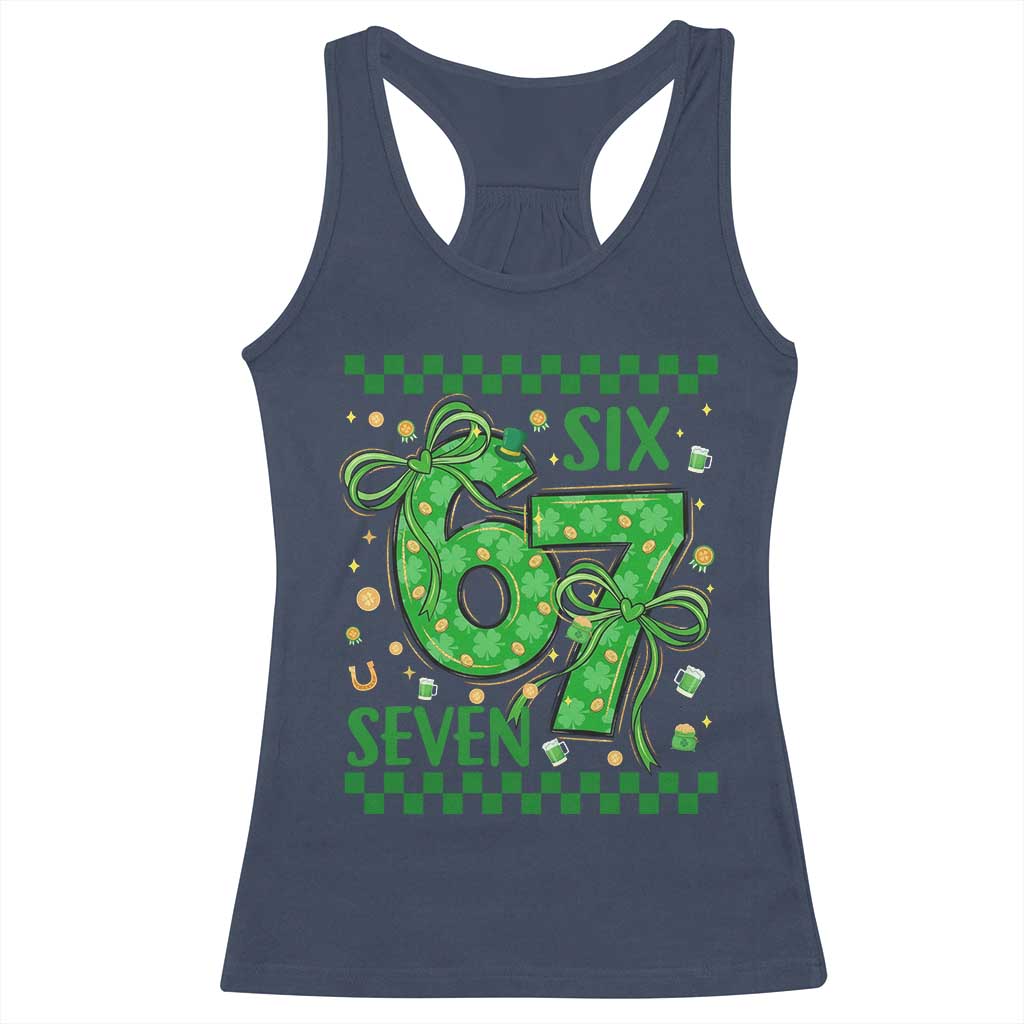Funny St Patricks Day Racerback Tank Top Six Seven Meme Irish Gag Gift