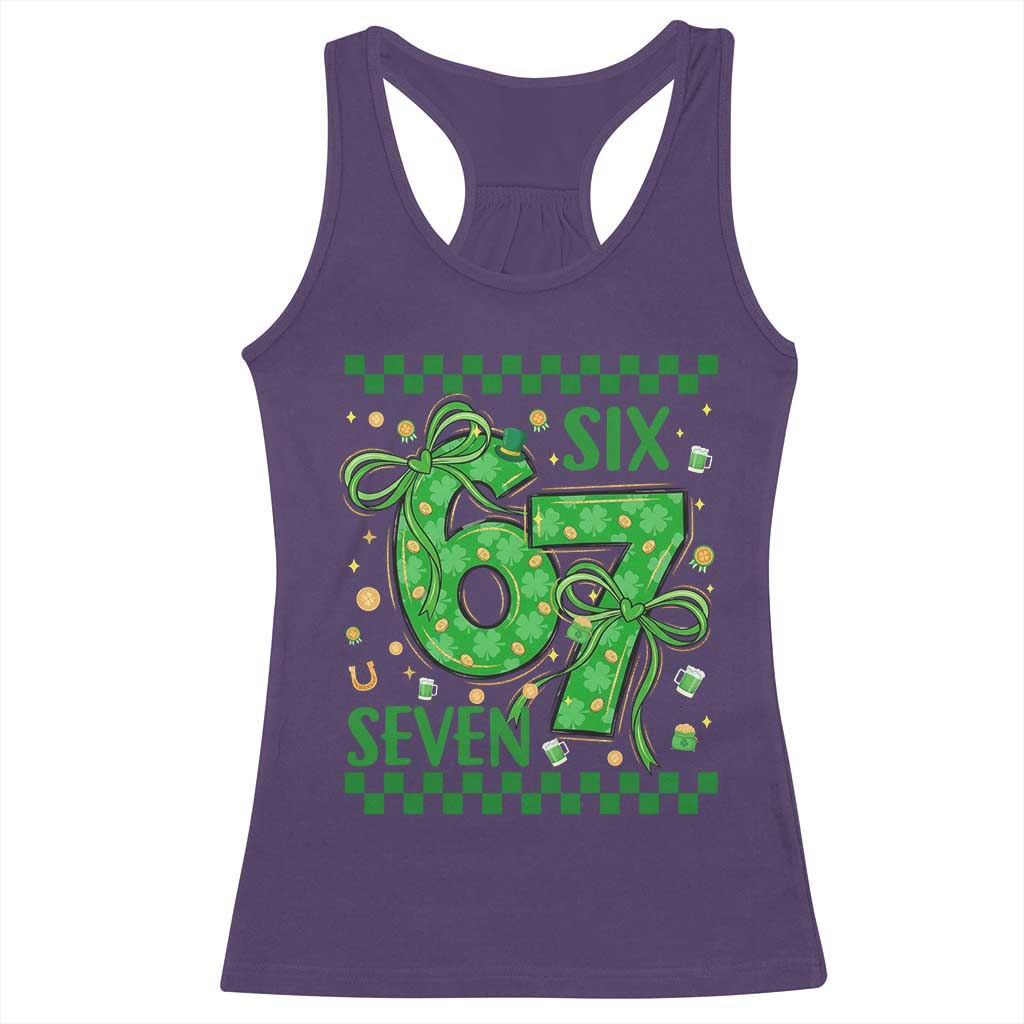 Funny St Patricks Day Racerback Tank Top Six Seven Meme Irish Gag Gift