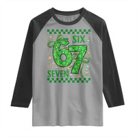 Funny St Patricks Day Raglan Shirt Six Seven Meme Irish Gag Gift
