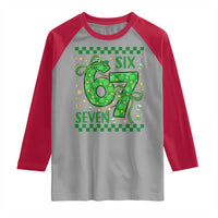 Funny St Patricks Day Raglan Shirt Six Seven Meme Irish Gag Gift