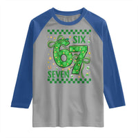 Funny St Patricks Day Raglan Shirt Six Seven Meme Irish Gag Gift