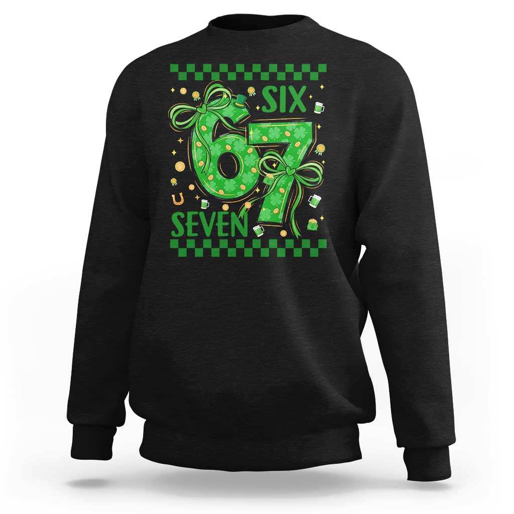 Funny St Patricks Day Sweatshirt Six Seven Meme Irish Gag Gift