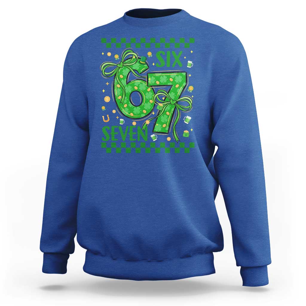 Funny St Patricks Day Sweatshirt Six Seven Meme Irish Gag Gift