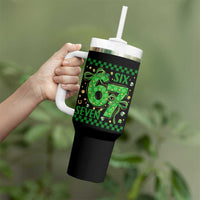 Funny St Patricks Day Tumbler With Handle Six Seven Meme Irish Gag Gift