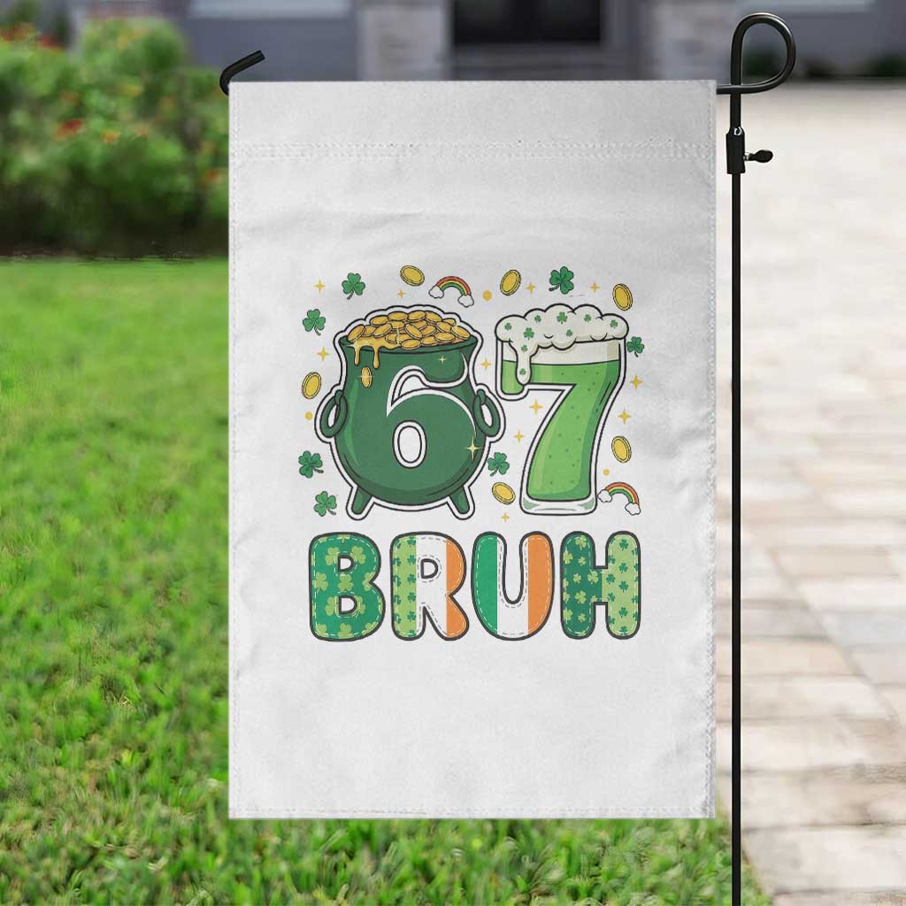 Funny St Patricks Day Six Seven Meme Garden Flag Irish American Gift