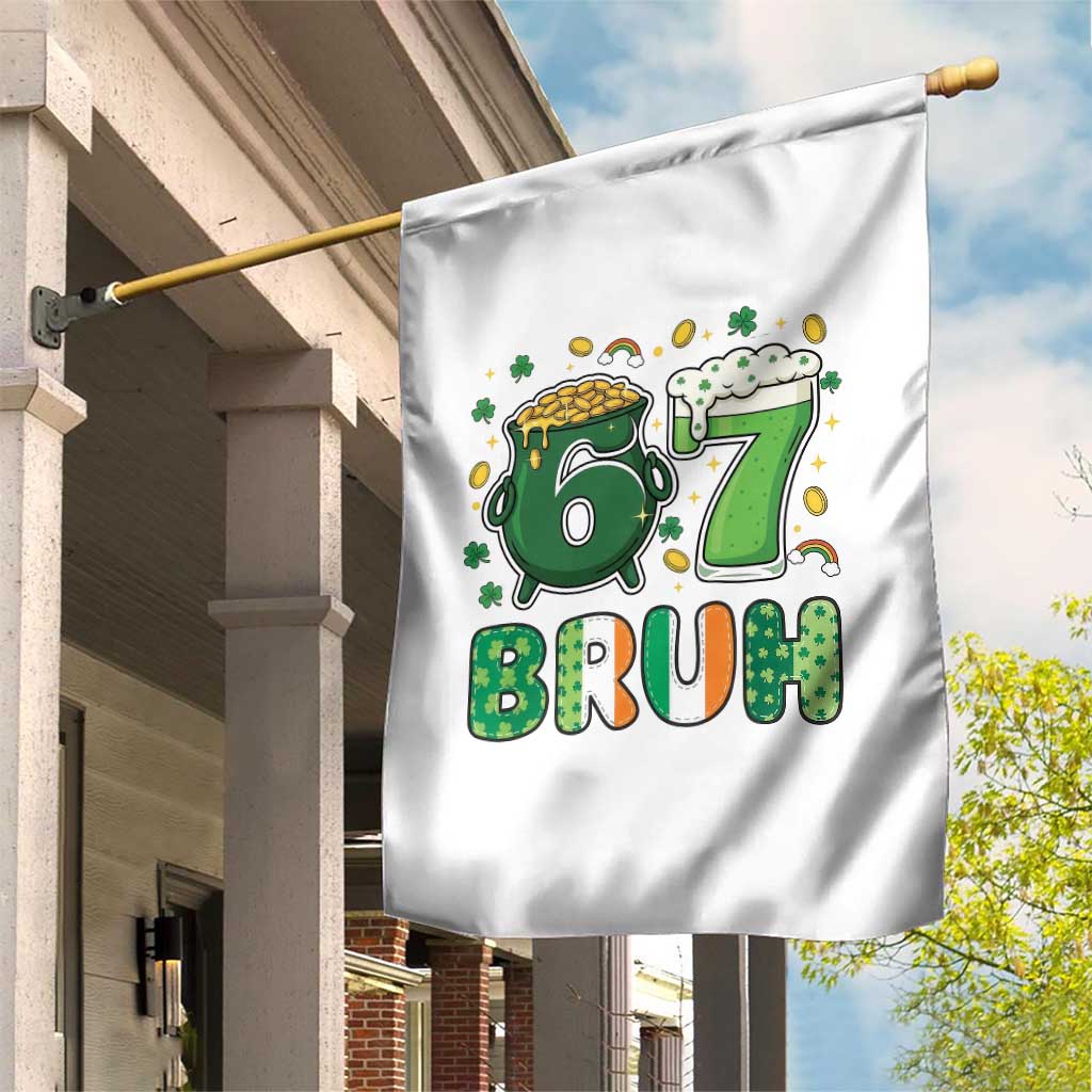 Funny St Patricks Day Six Seven Meme Garden Flag Irish American Gift