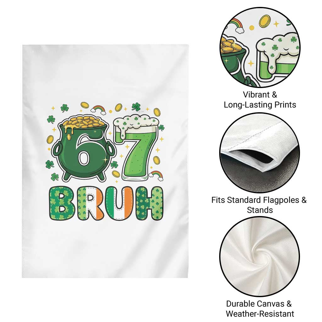 Funny St Patricks Day Six Seven Meme Garden Flag Irish American Gift
