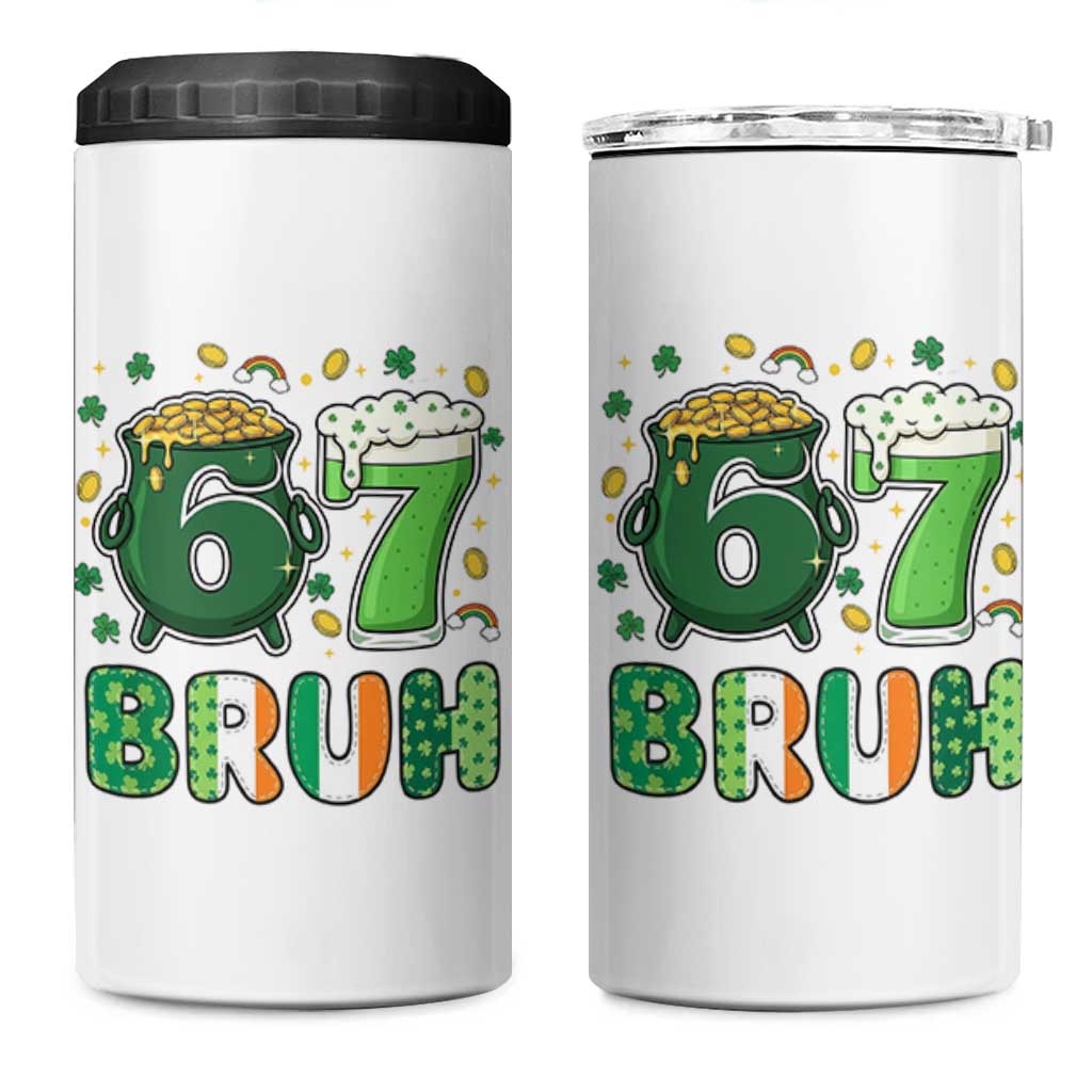 Funny St Patricks Day Six Seven Meme 4 in 1 Can Cooler Tumbler Irish American Gift