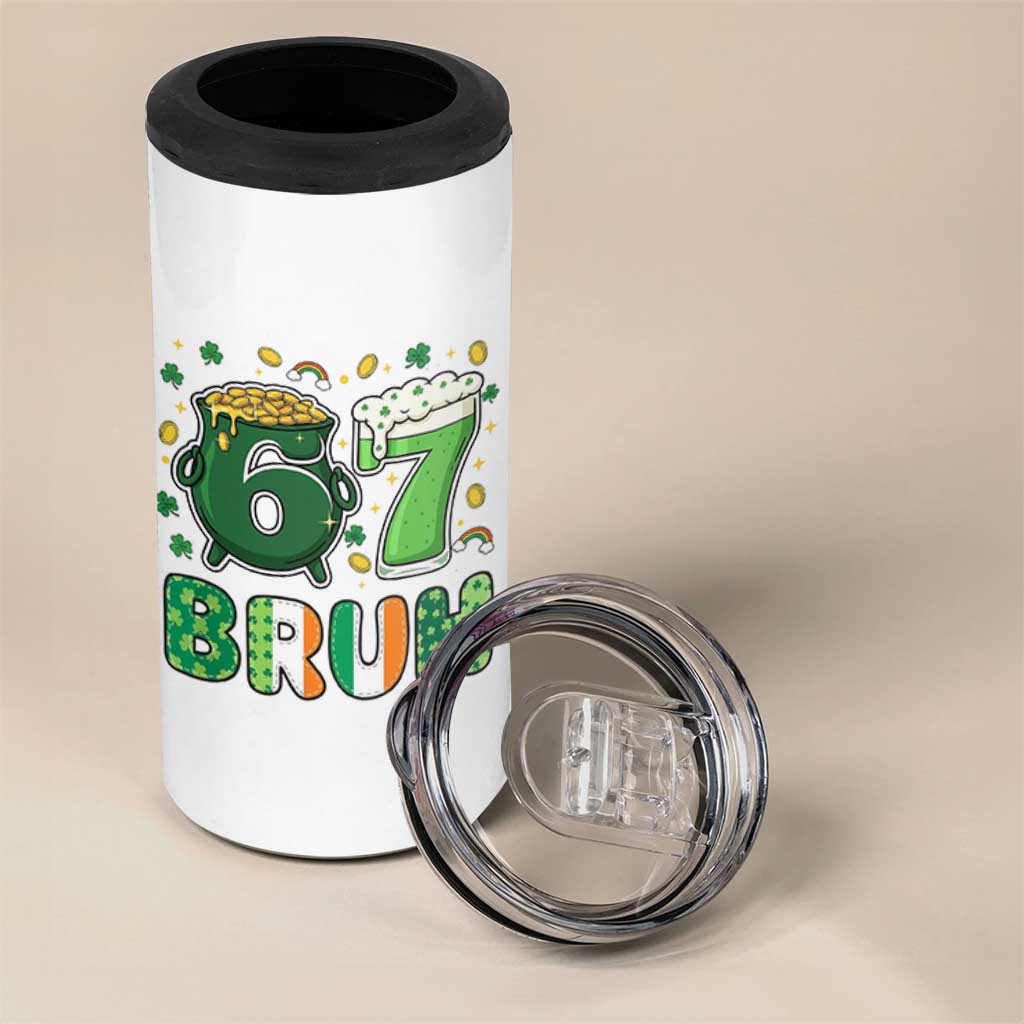 Funny St Patricks Day Six Seven Meme 4 in 1 Can Cooler Tumbler Irish American Gift