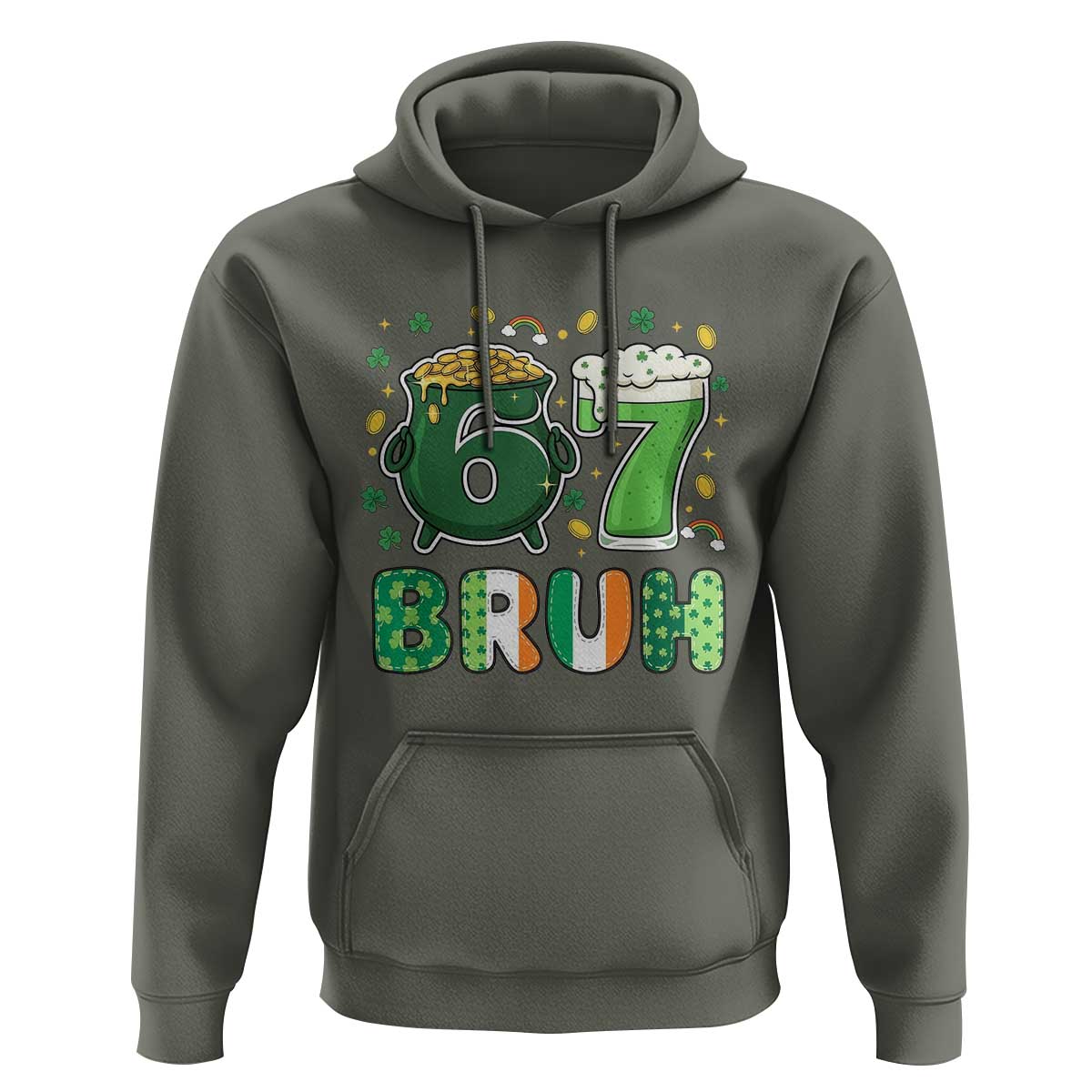 Funny St Patricks Day Six Seven Meme Hoodie Irish American Gift