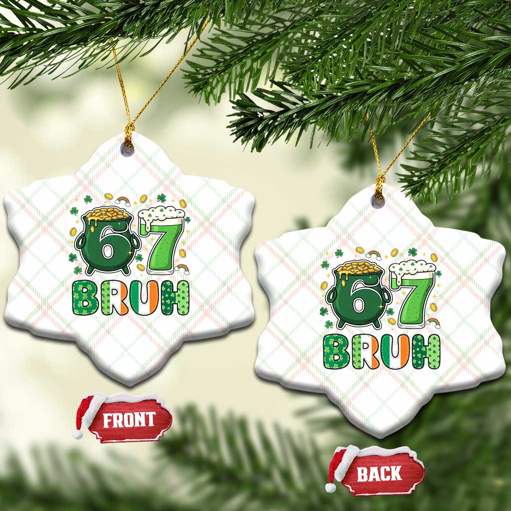 Funny St Patricks Day Six Seven Meme Ceramic Ornament Irish American Gift