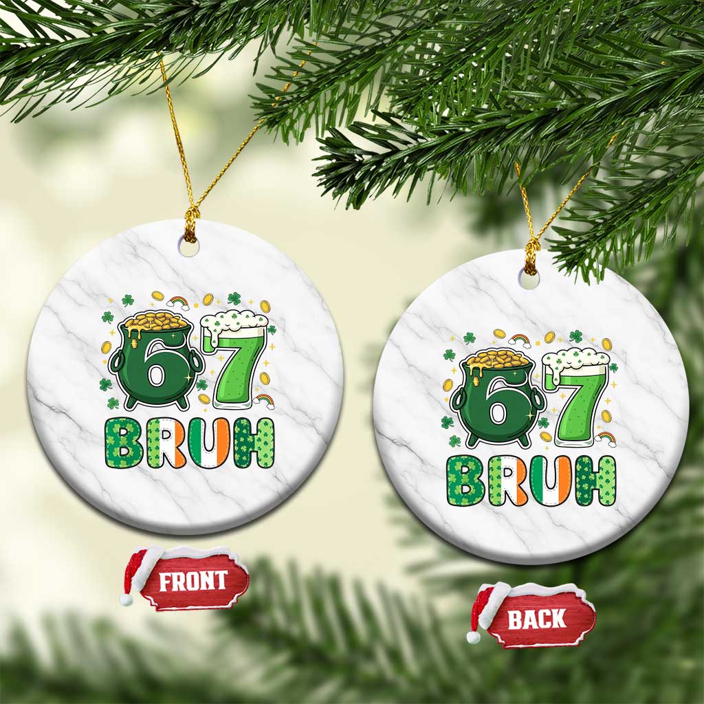 Funny St Patricks Day Six Seven Meme Ceramic Ornament Irish American Gift