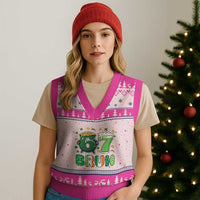 Funny St Patricks Day Six Seven Meme V-Neck Knit Sweater Vest Irish American Gift
