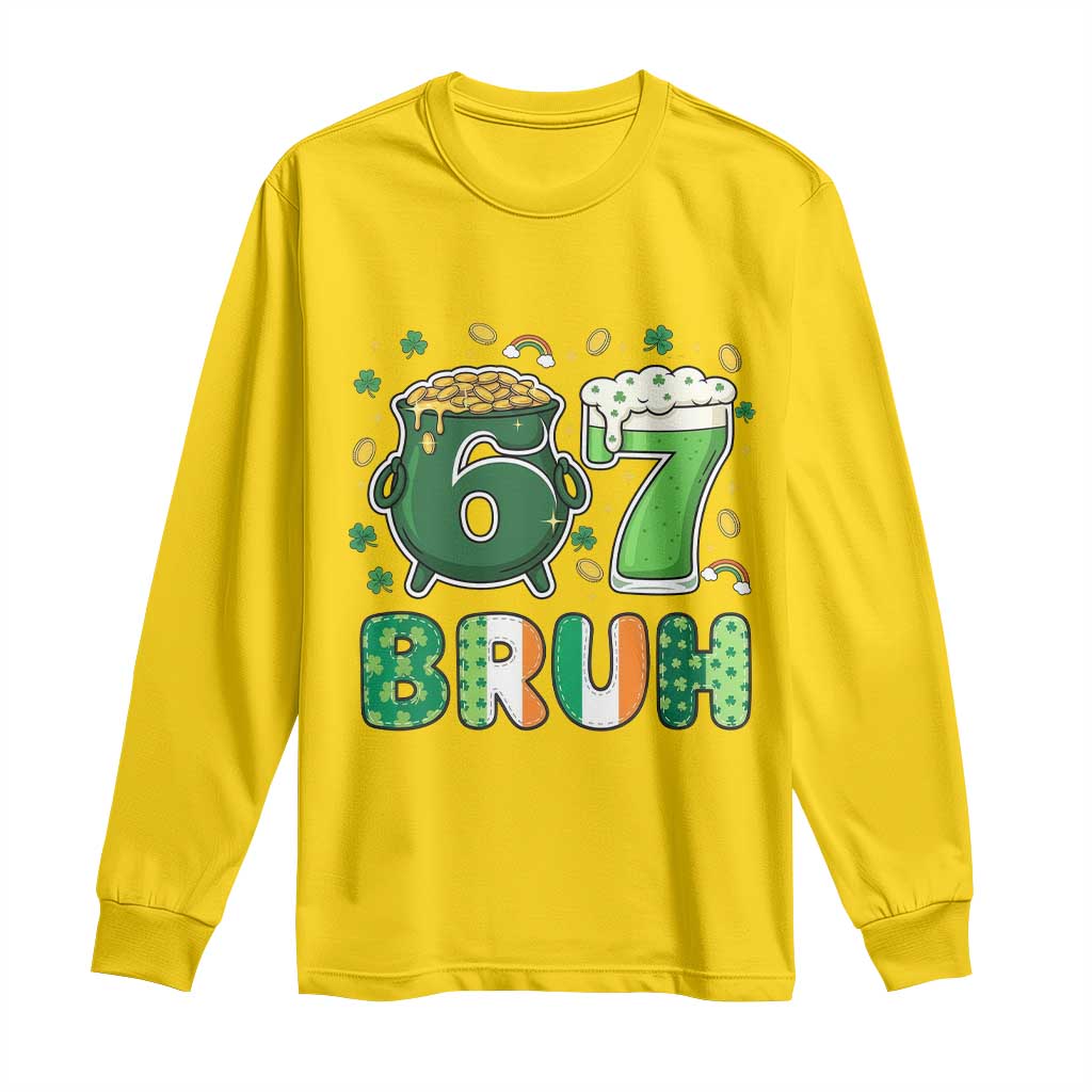 Funny St Patricks Day Six Seven Meme Long Sleeve Shirt Irish American Gift