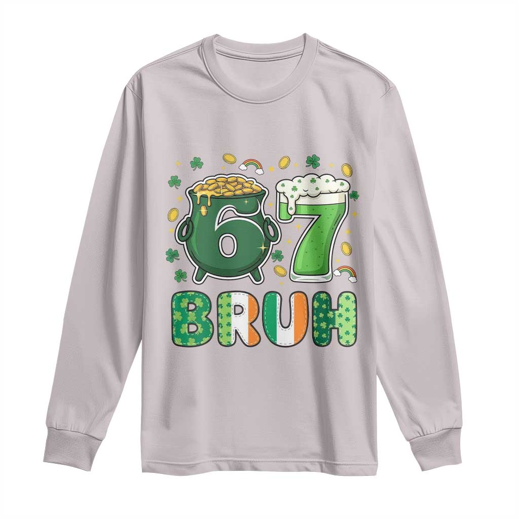 Funny St Patricks Day Six Seven Meme Long Sleeve Shirt Irish American Gift
