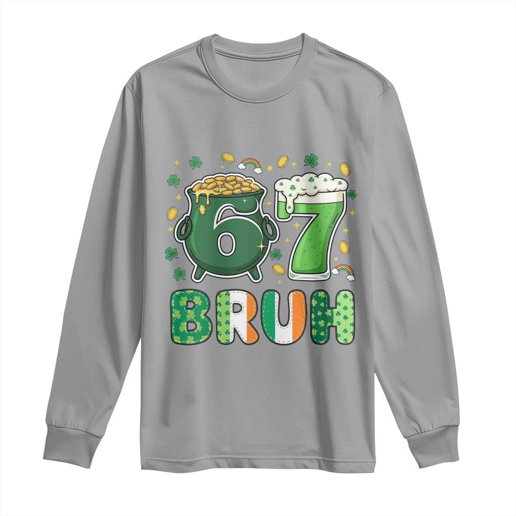 Funny St Patricks Day Six Seven Meme Long Sleeve Shirt Irish American Gift