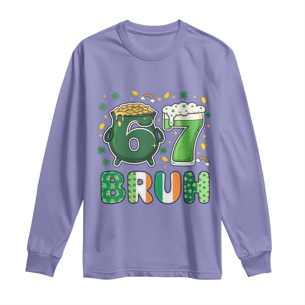 Funny St Patricks Day Six Seven Meme Long Sleeve Shirt Irish American Gift