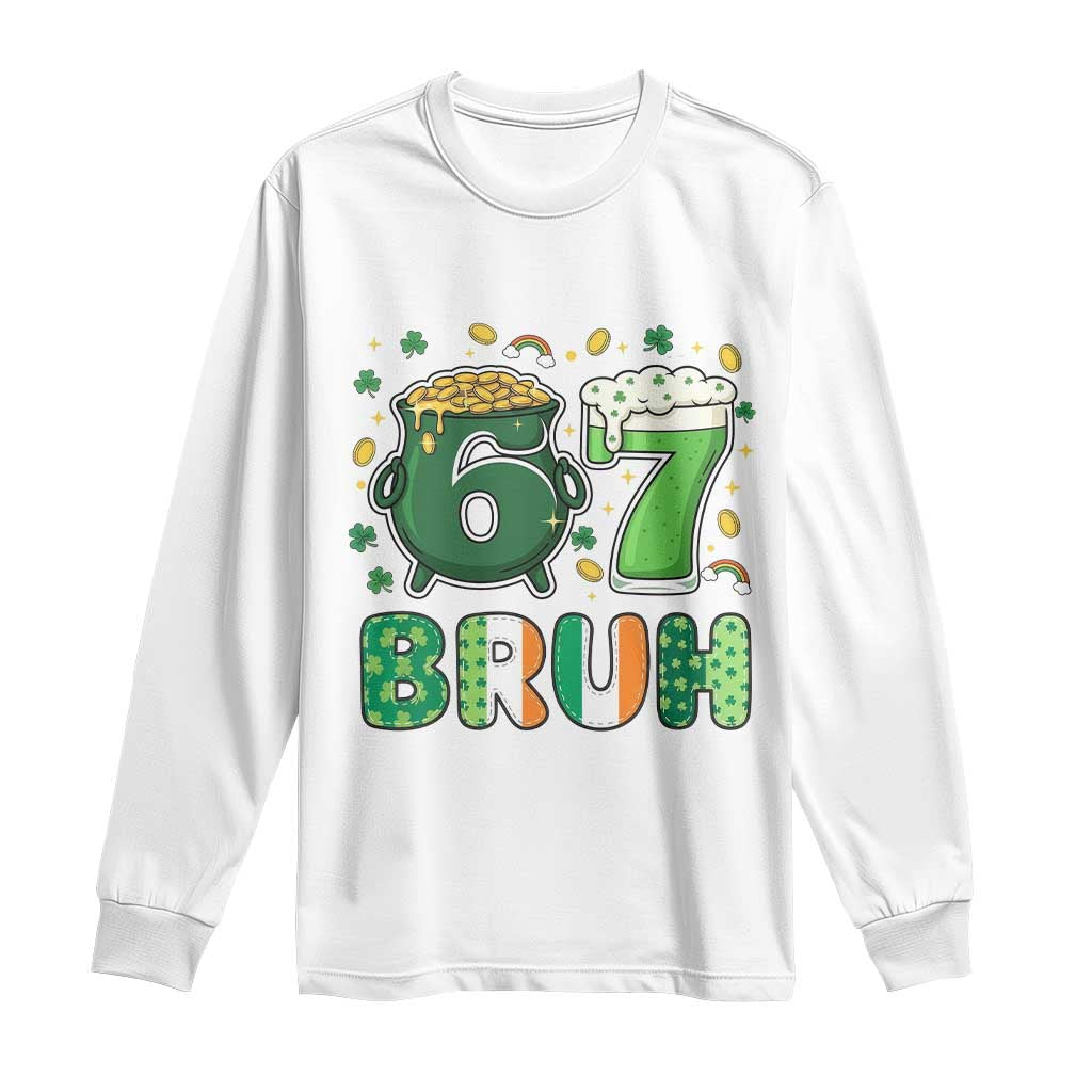 Funny St Patricks Day Six Seven Meme Long Sleeve Shirt Irish American Gift