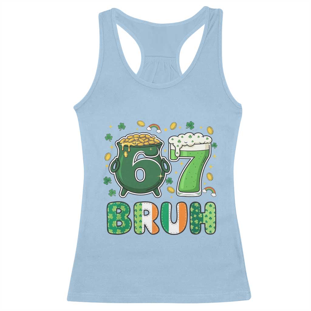 Funny St Patricks Day Six Seven Meme Racerback Tank Top Irish American Gift