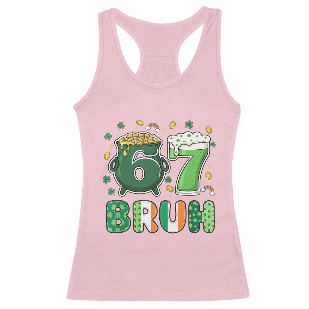 Funny St Patricks Day Six Seven Meme Racerback Tank Top Irish American Gift