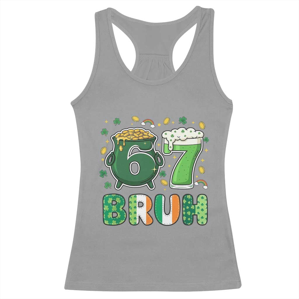 Funny St Patricks Day Six Seven Meme Racerback Tank Top Irish American Gift