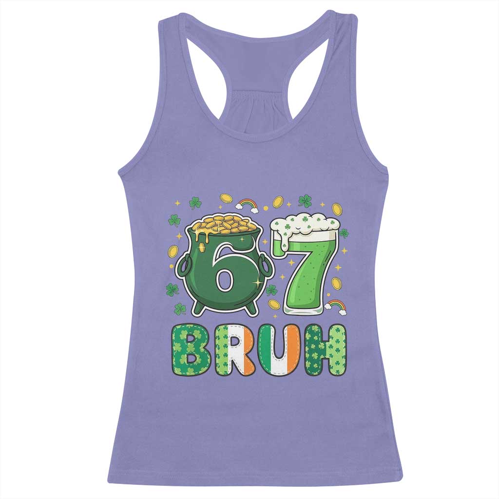 Funny St Patricks Day Six Seven Meme Racerback Tank Top Irish American Gift