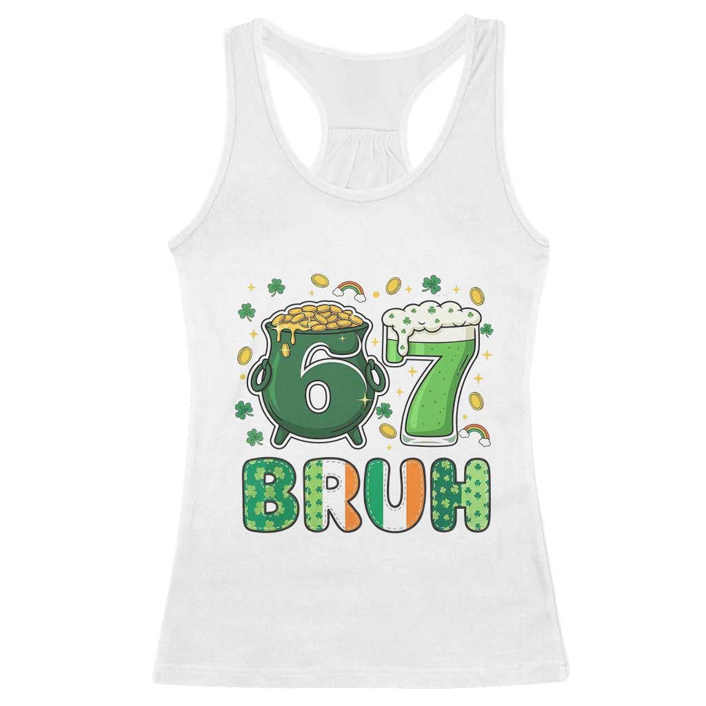 Funny St Patricks Day Six Seven Meme Racerback Tank Top Irish American Gift