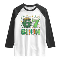 Funny St Patricks Day Six Seven Meme Raglan Shirt Irish American Gift