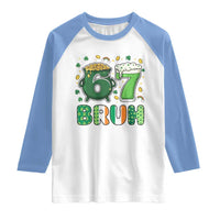 Funny St Patricks Day Six Seven Meme Raglan Shirt Irish American Gift