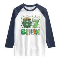 Funny St Patricks Day Six Seven Meme Raglan Shirt Irish American Gift