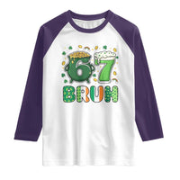 Funny St Patricks Day Six Seven Meme Raglan Shirt Irish American Gift
