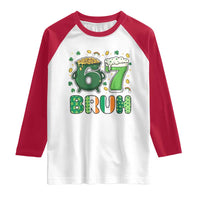 Funny St Patricks Day Six Seven Meme Raglan Shirt Irish American Gift