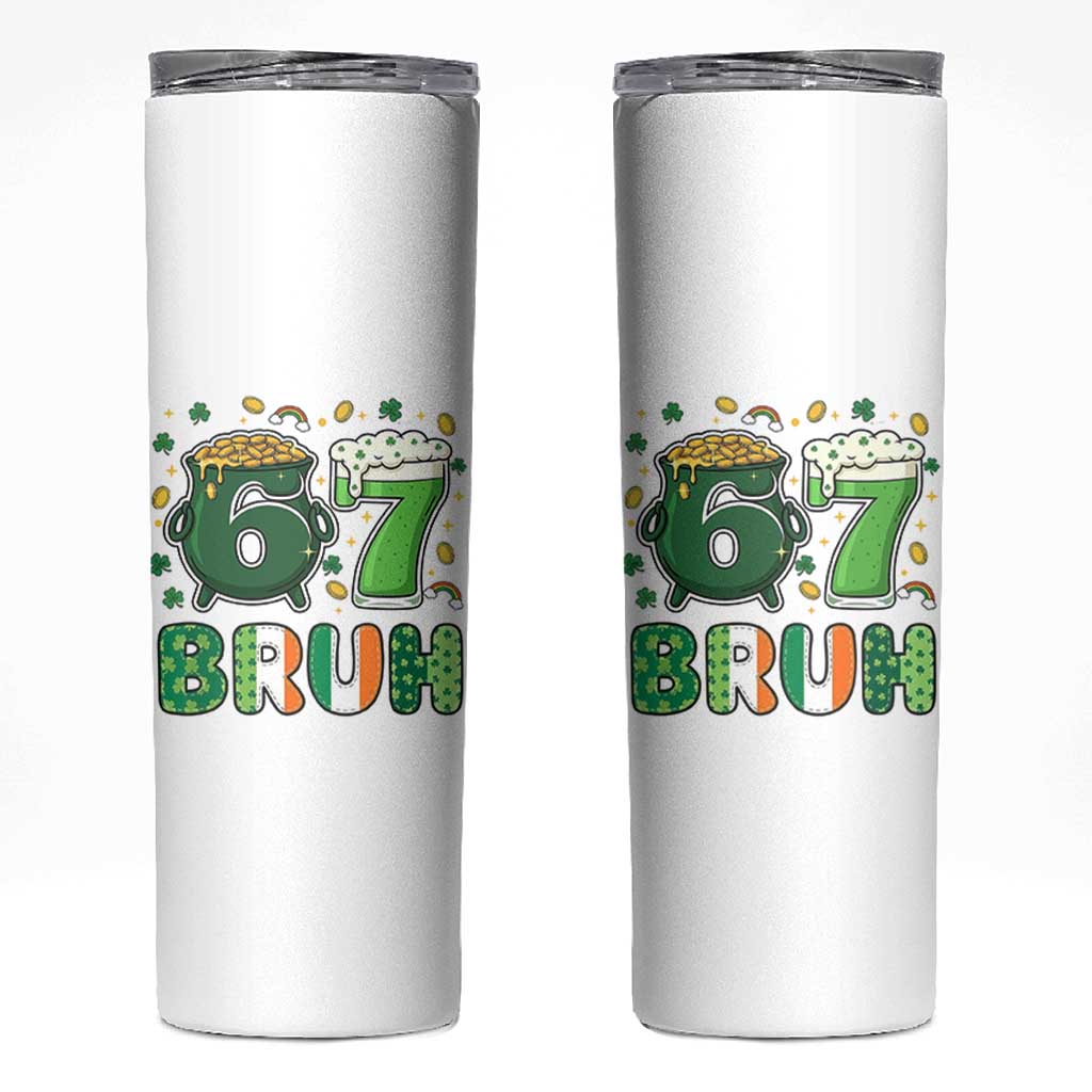 Funny St Patricks Day Six Seven Meme Skinny Tumbler Irish American Gift