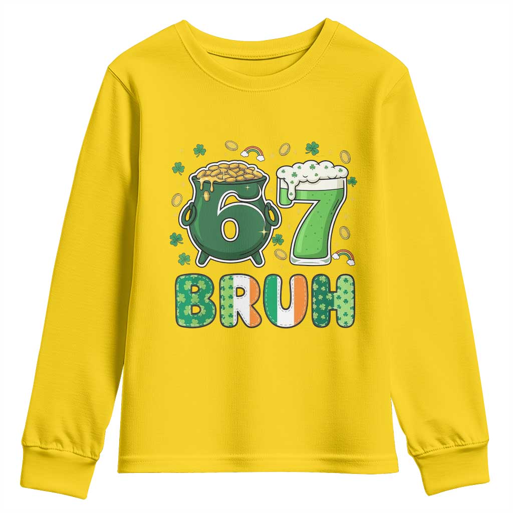 Funny St Patricks Day Six Seven Meme Youth Sweatshirt Irish American Gift