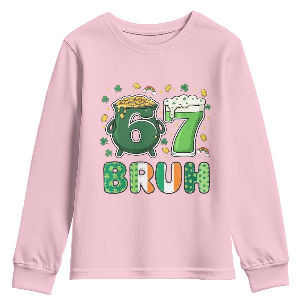 Funny St Patricks Day Six Seven Meme Youth Sweatshirt Irish American Gift