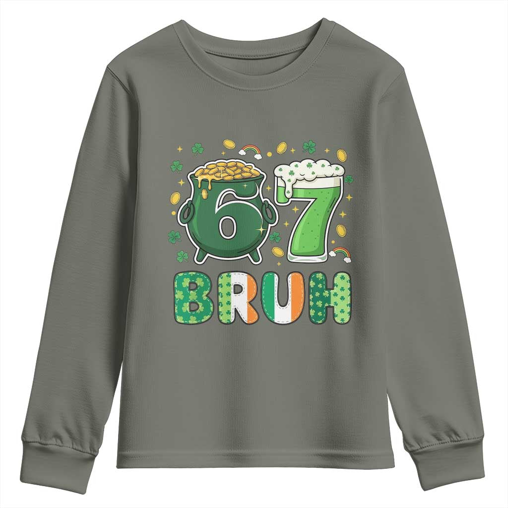Funny St Patricks Day Six Seven Meme Youth Sweatshirt Irish American Gift