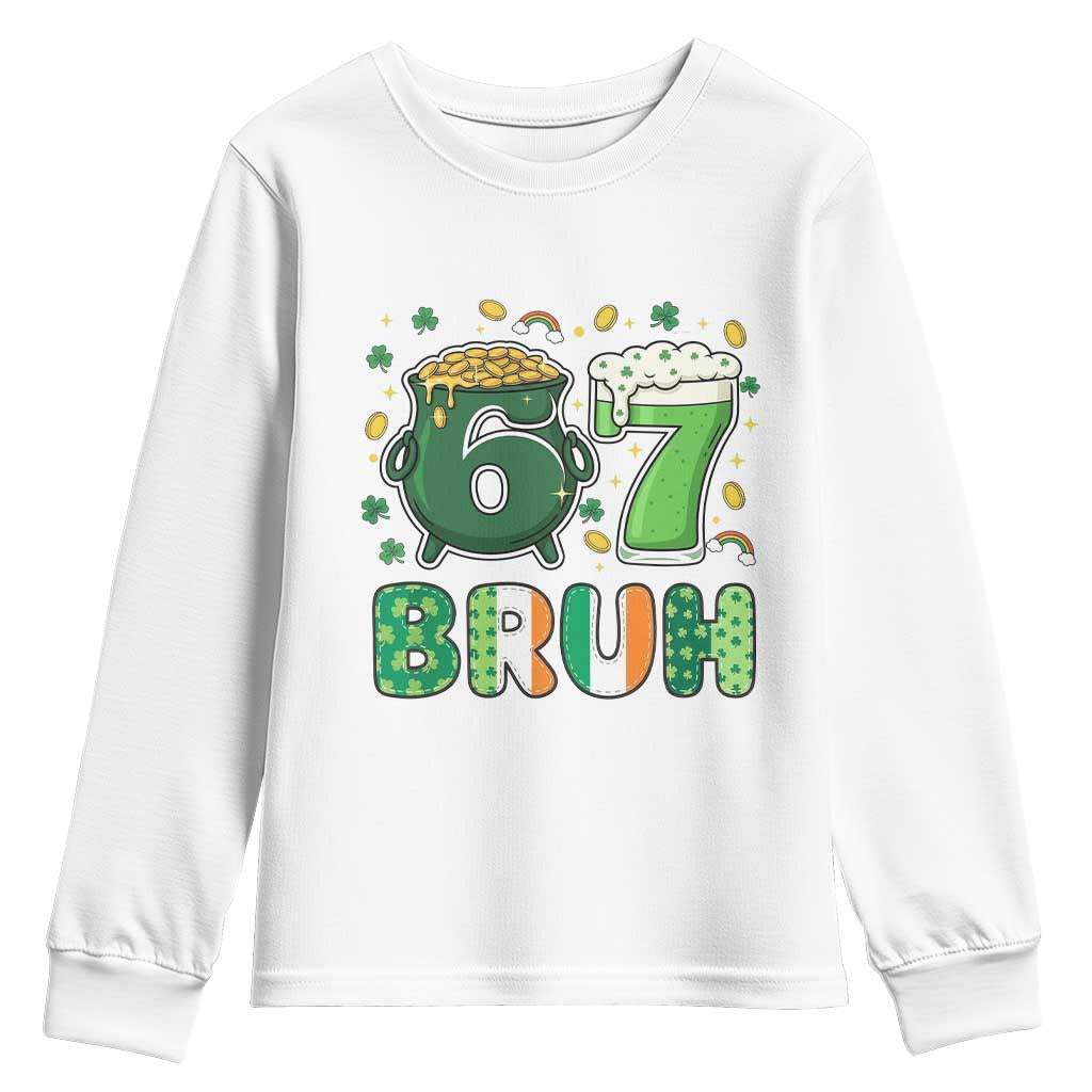 Funny St Patricks Day Six Seven Meme Youth Sweatshirt Irish American Gift