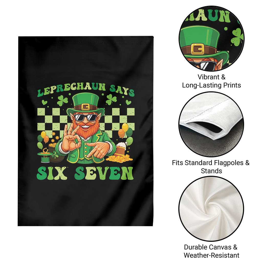Funny Leprechaun Says Six Seven Garden Flag St Patricks Day